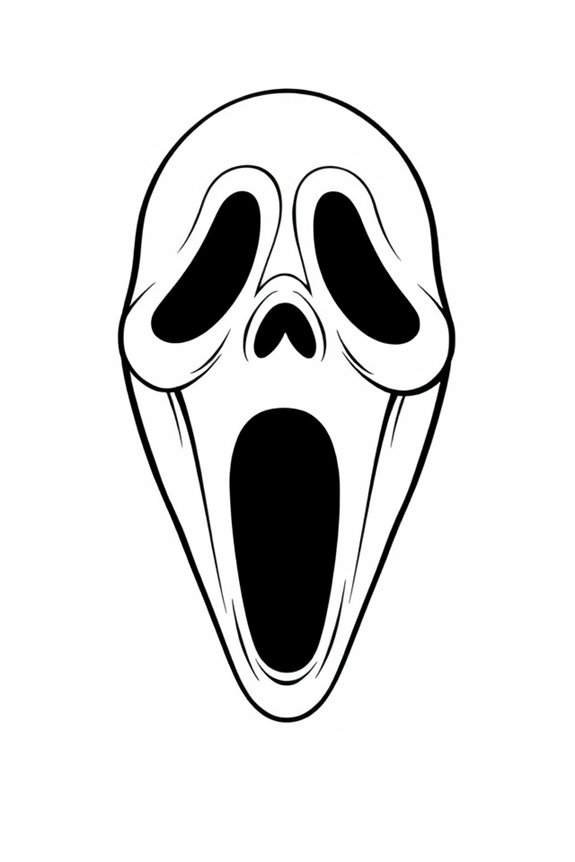 minimalist scream mask drawing