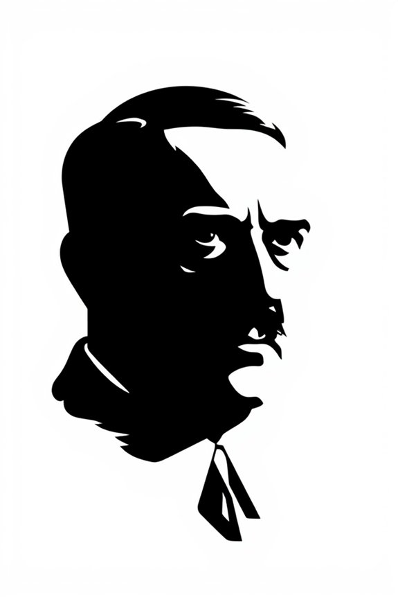 minimalist silhouette of hitler