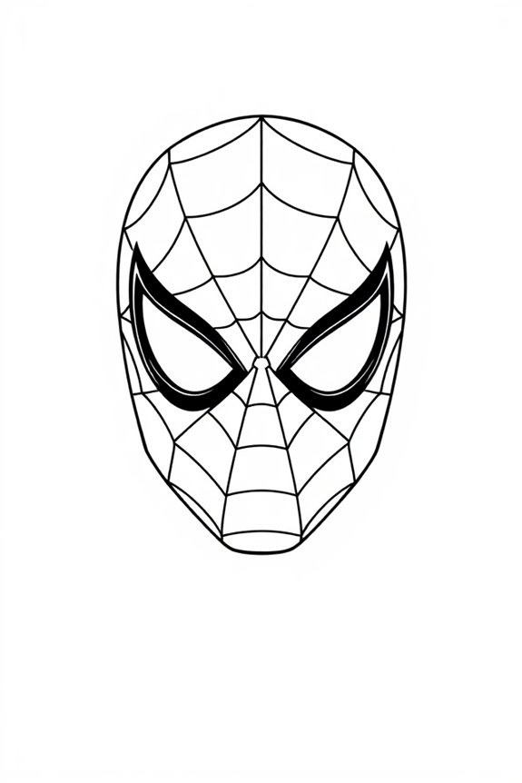 minimalist spider man mask drawing