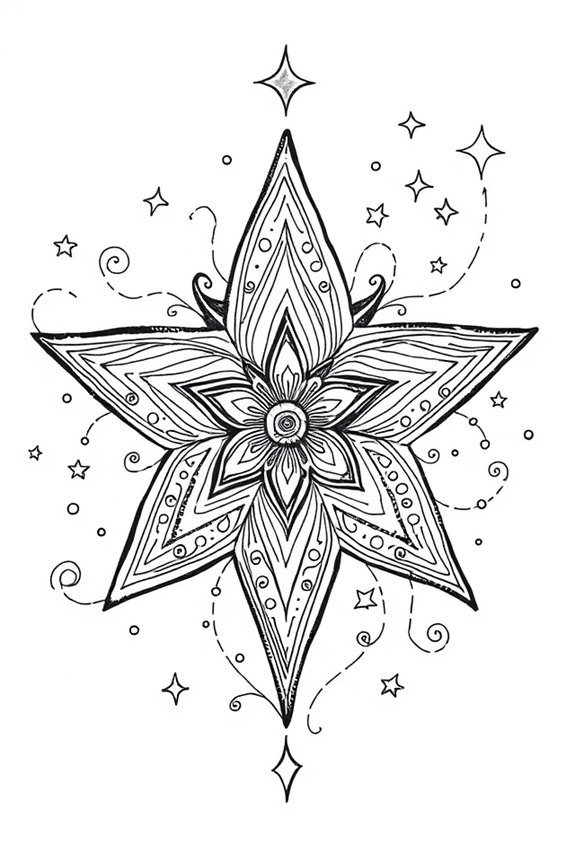 minimalist star drawing project