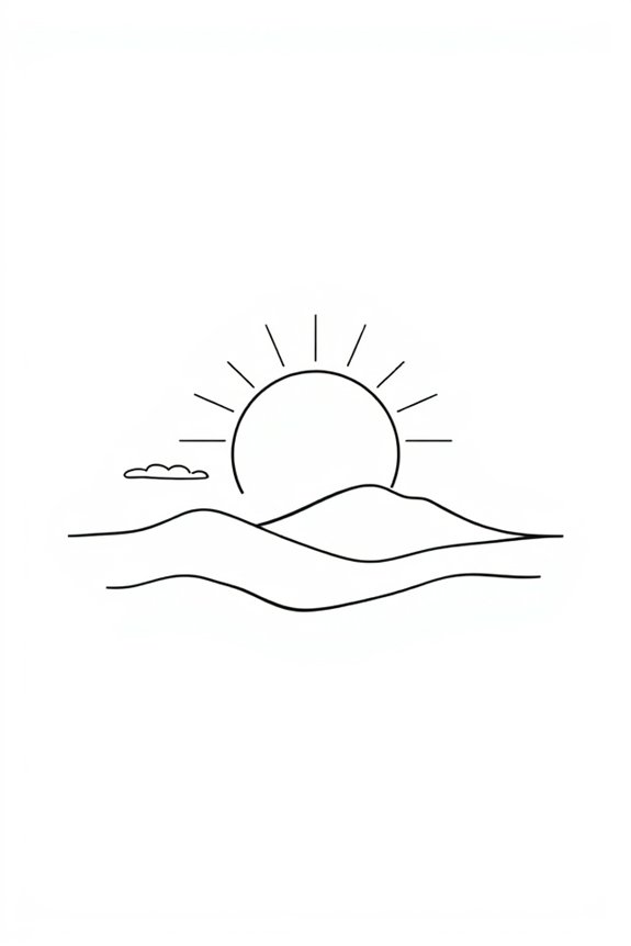 minimalist sunrise line art