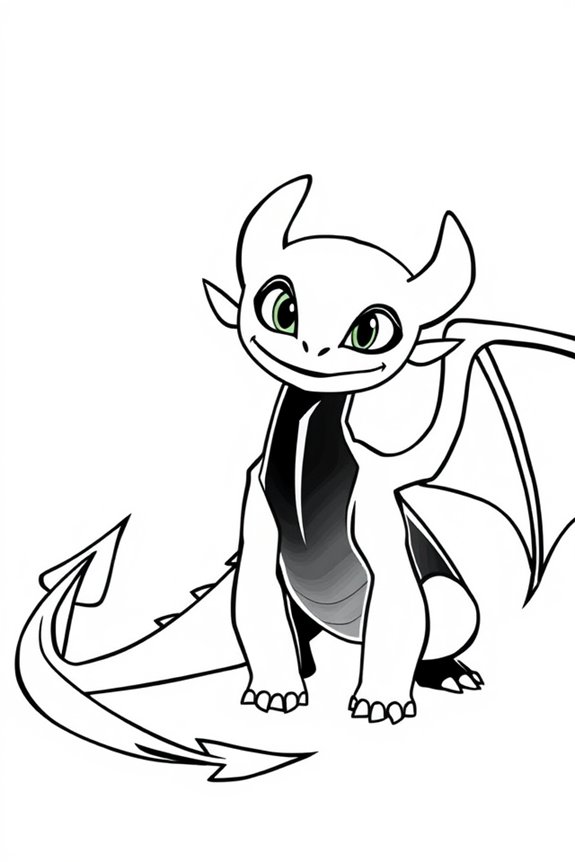 minimalist toothless outline art