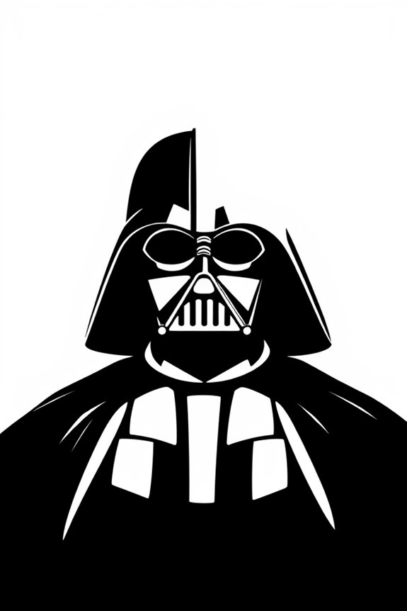 minimalist vader silhouette art