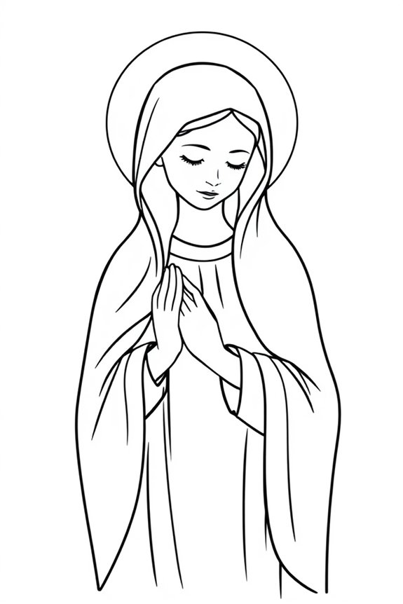 minimalist virgin mary art