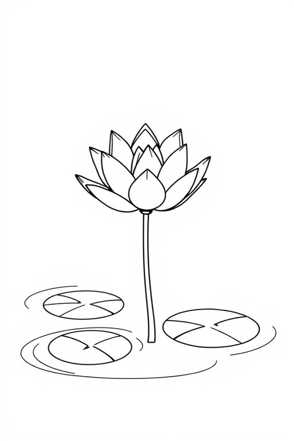 minimalist water lily design