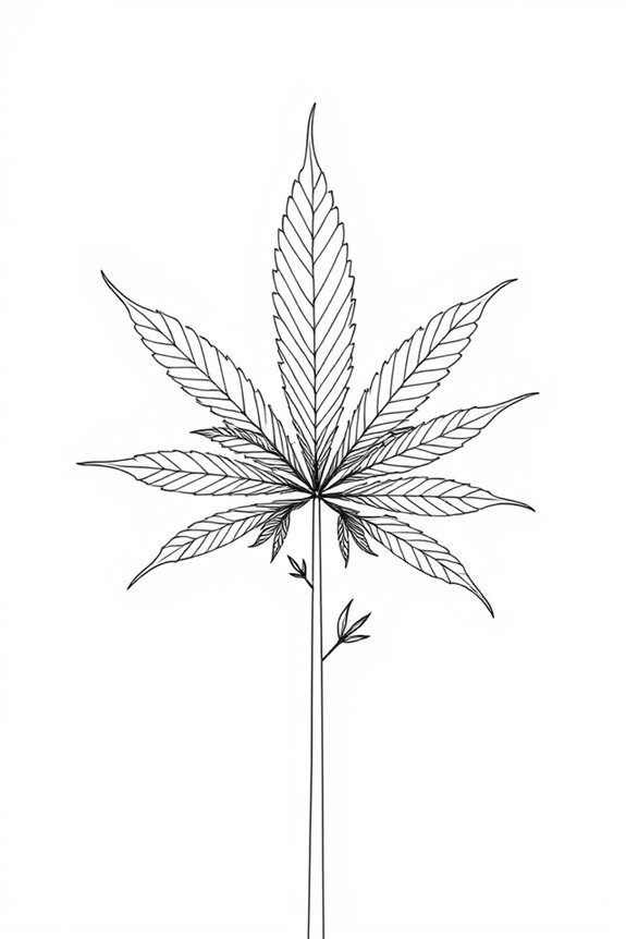 minimalist weed plant drawings