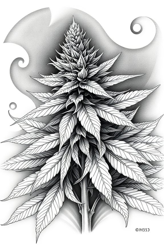 minimalist weed plant illustration