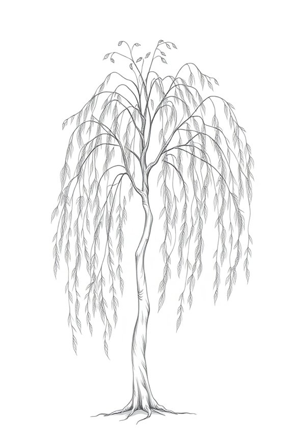 minimalist willow tree art