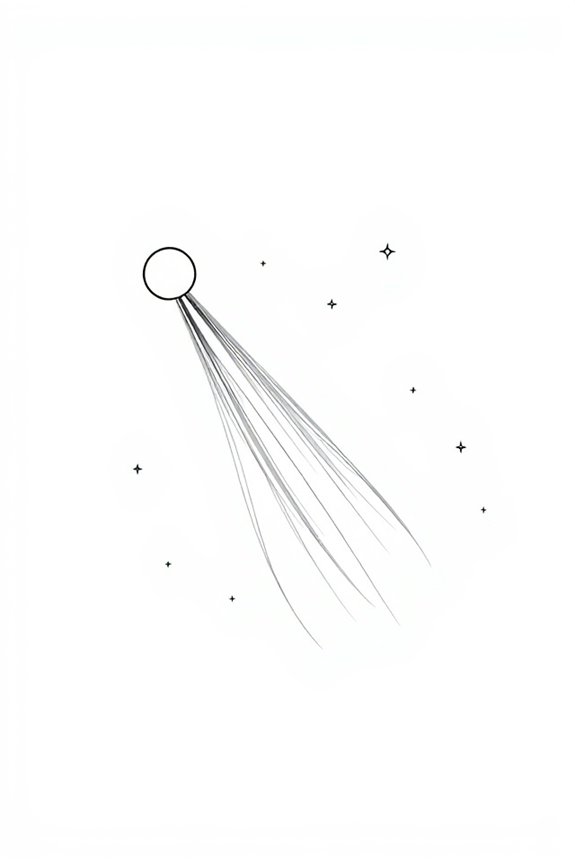 minimalistic comet line drawings