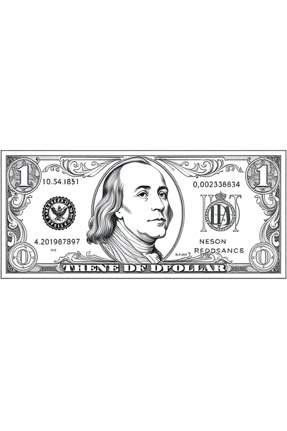 minimalistic dollar bill art