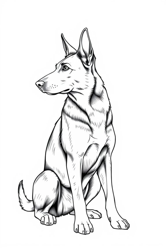 minimalistic german shepherd art