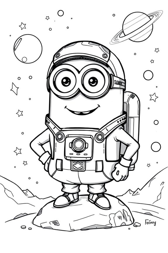 minion in spacesuit sketch