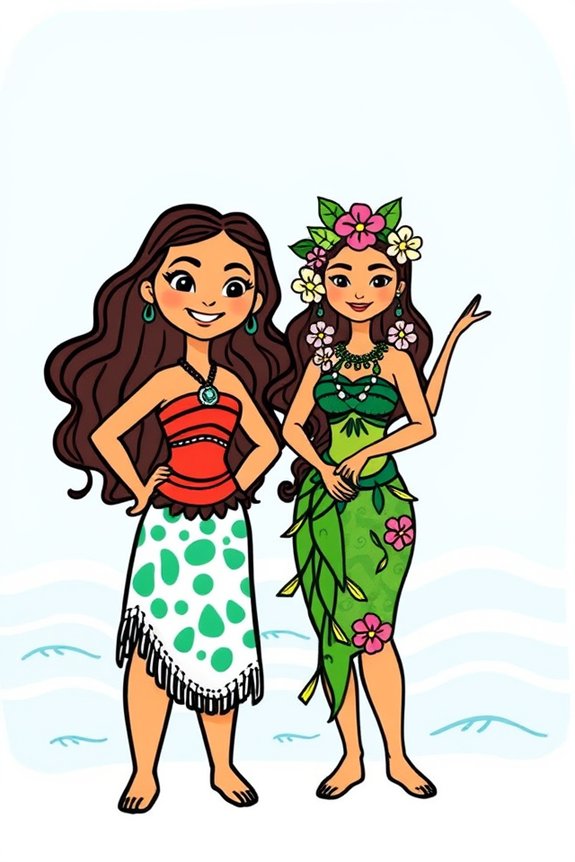 moana and te fiti illustration