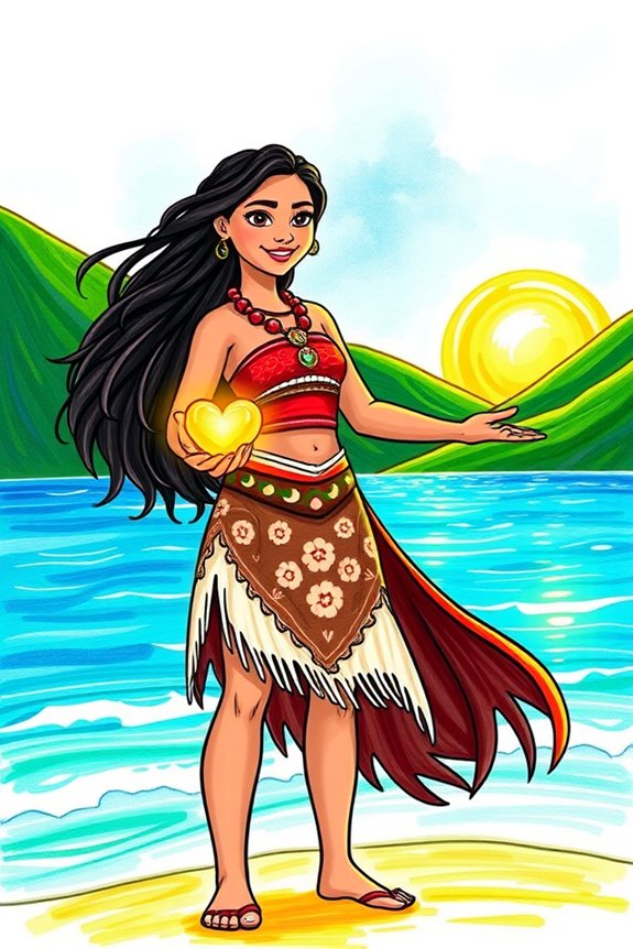 moana empowerment nature drawing