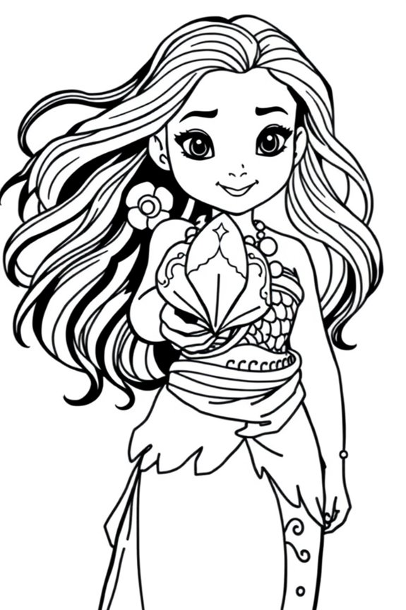 moana shell minimalist drawing