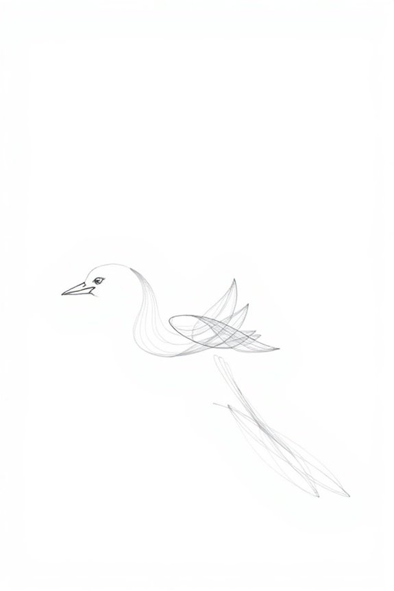 monoline bird drawing project