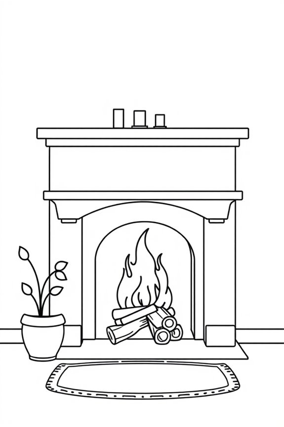 monoline fireplace drawing project