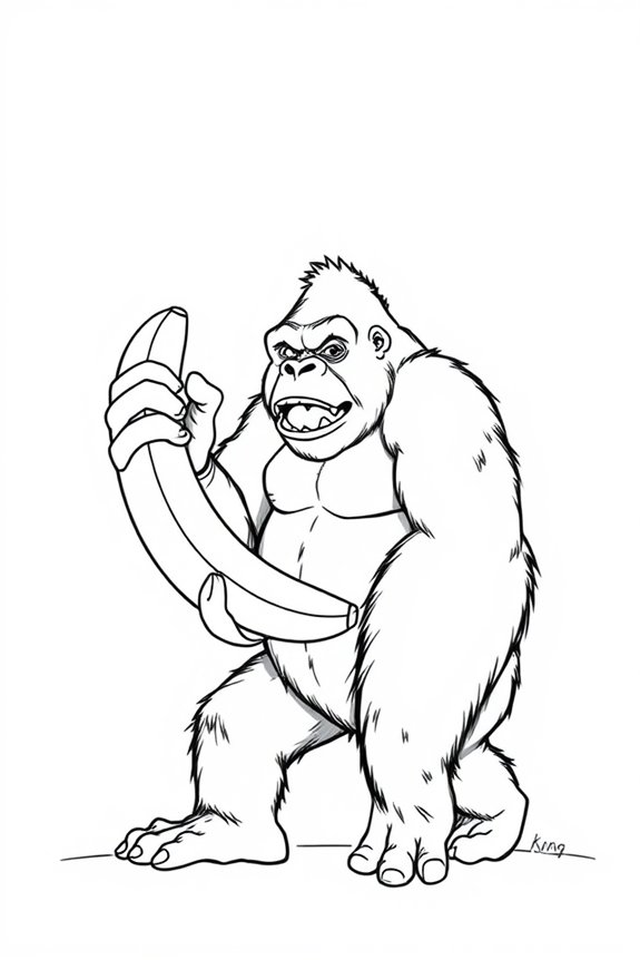 monoline king kong illustration
