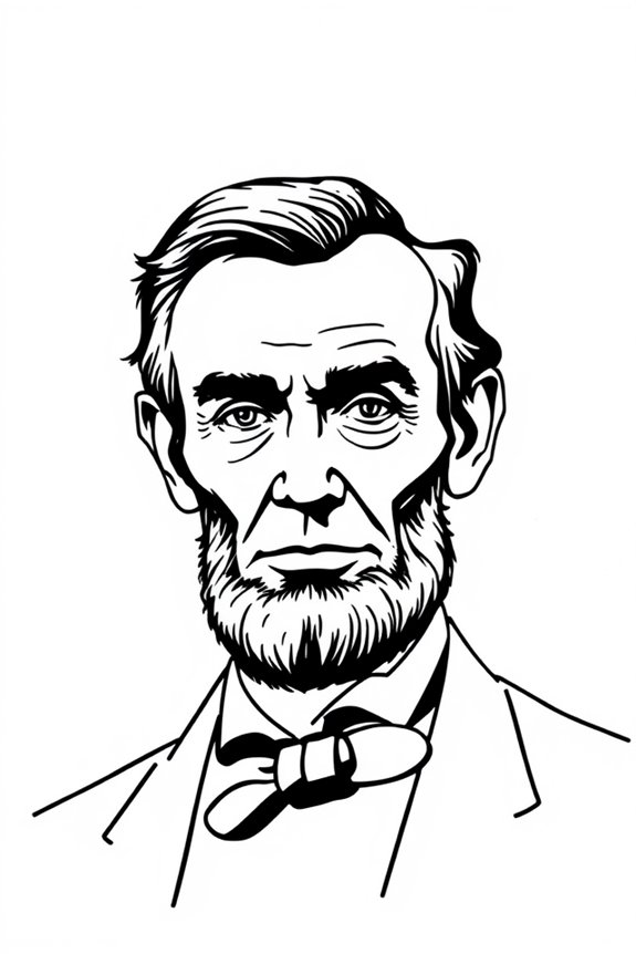 monoline lincoln beard drawing