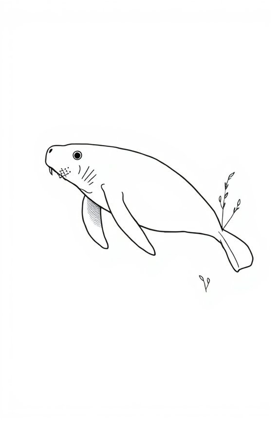 monoline manatee drawing project