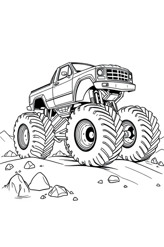 monoline monster truck drawing