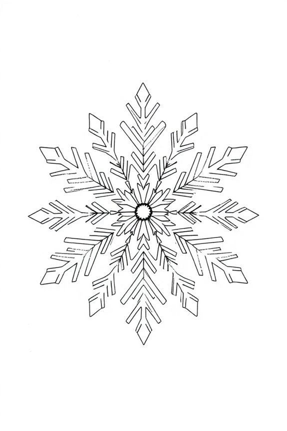 monoline snowflake drawing project