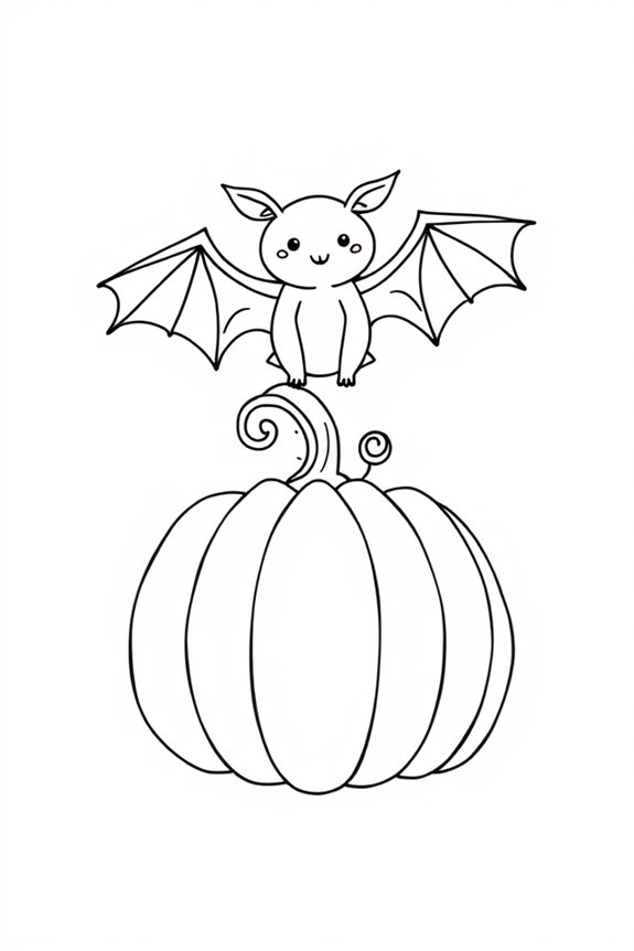 monoline spooky bat pumpkin