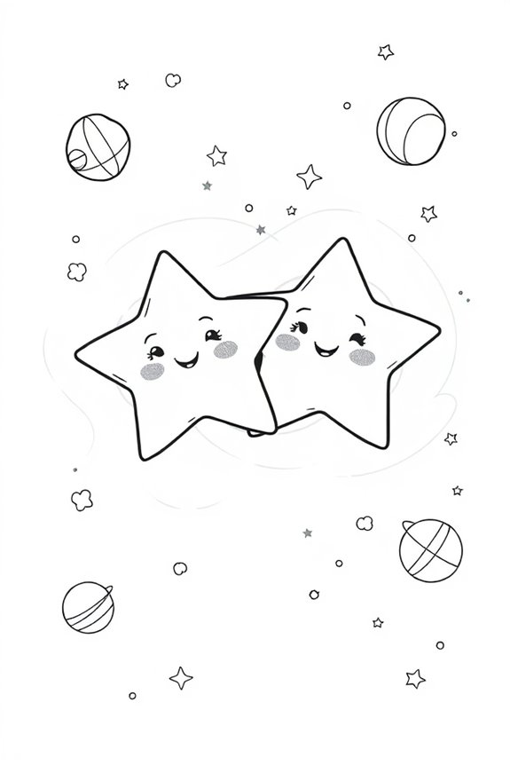 monoline twin stars drawing