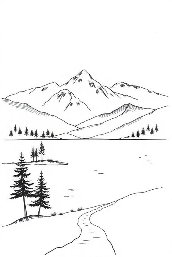 mountain landscape drawing project