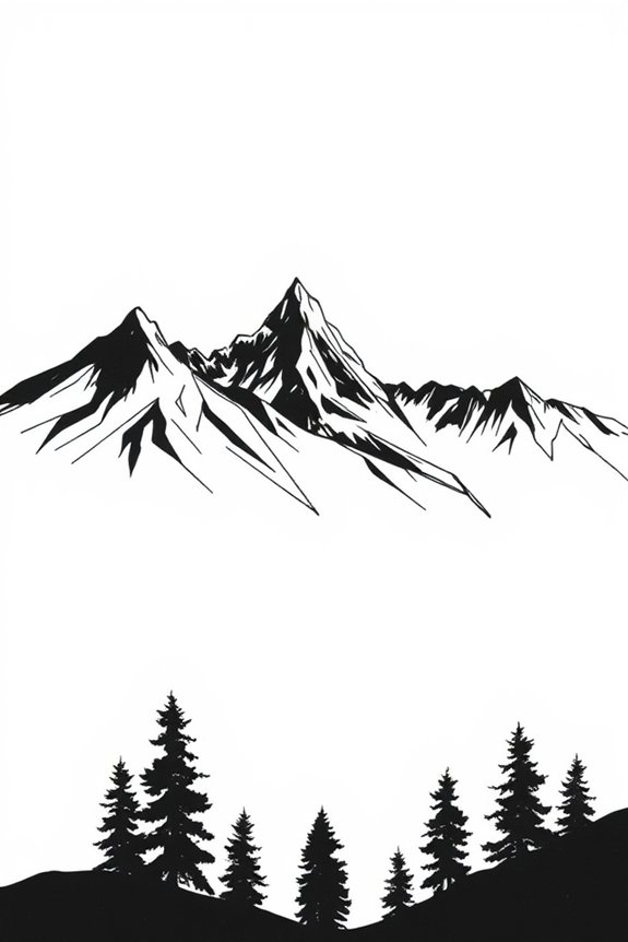 mountain silhouette drawing project