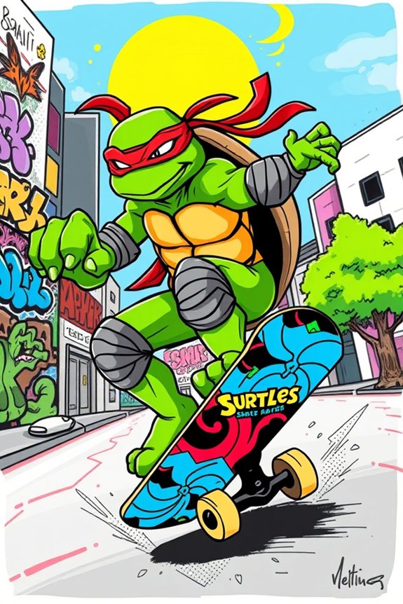 ninja turtle skateboard art