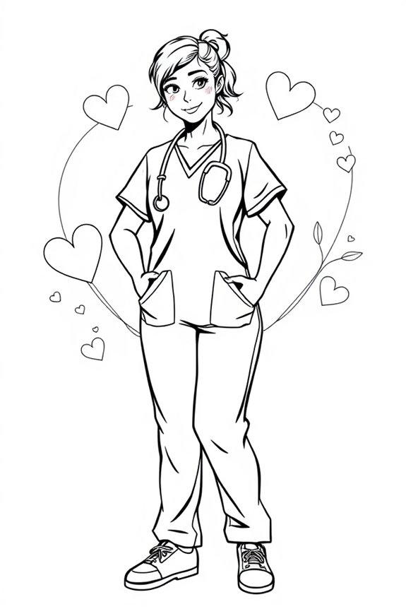 nurse art line drawing
