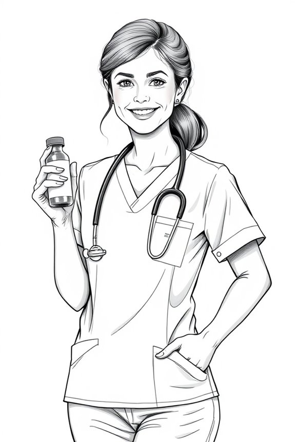 nurse compassionately holding medicine