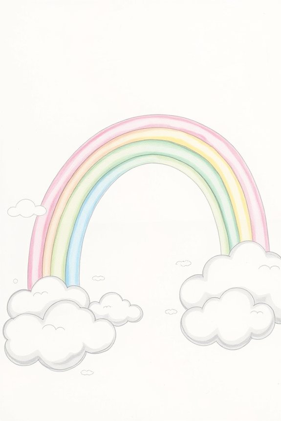 pastel rainbow drawing project