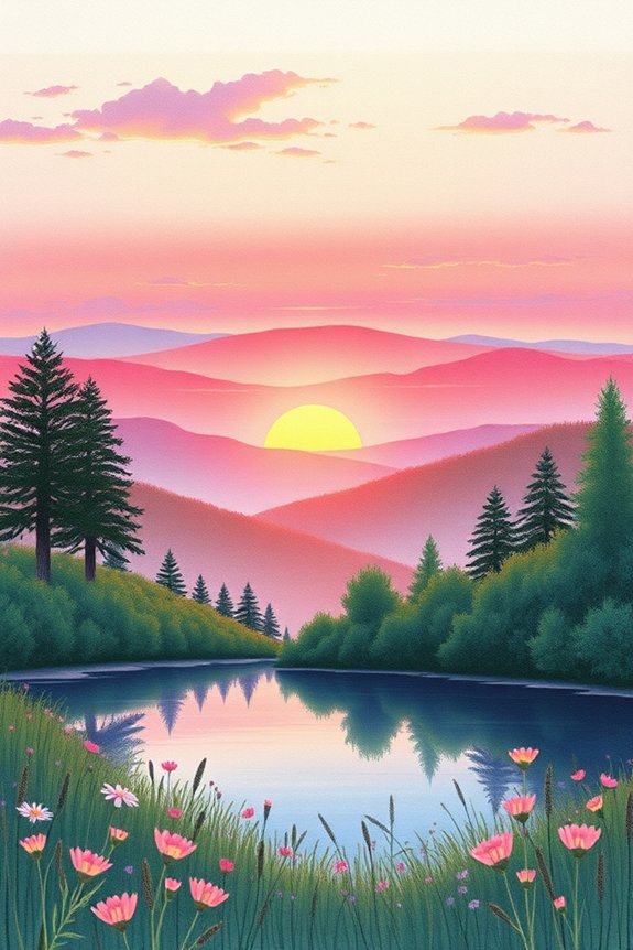 pastel sunrise drawing project