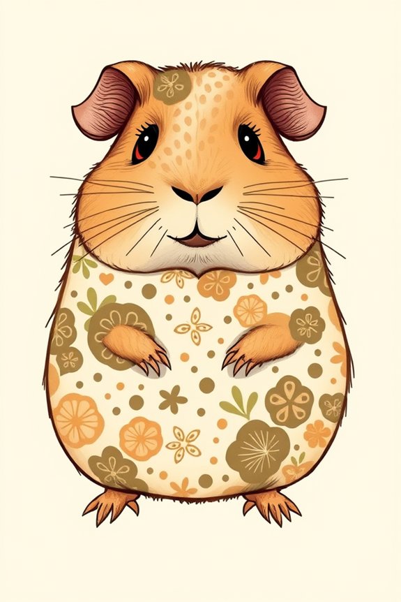 patterned fur guinea pig