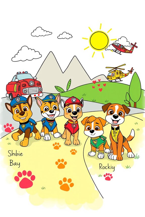 paw patrol doodle drawing