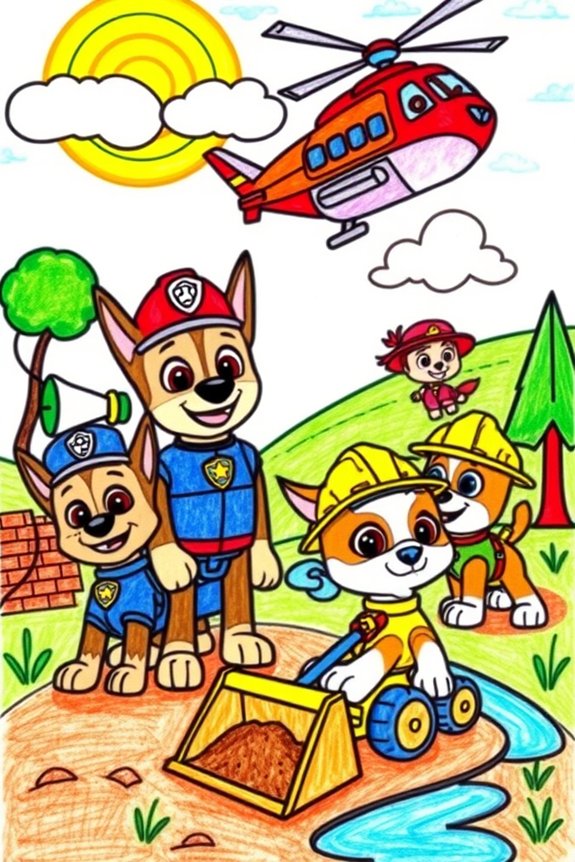 paw patrol rescue drawing