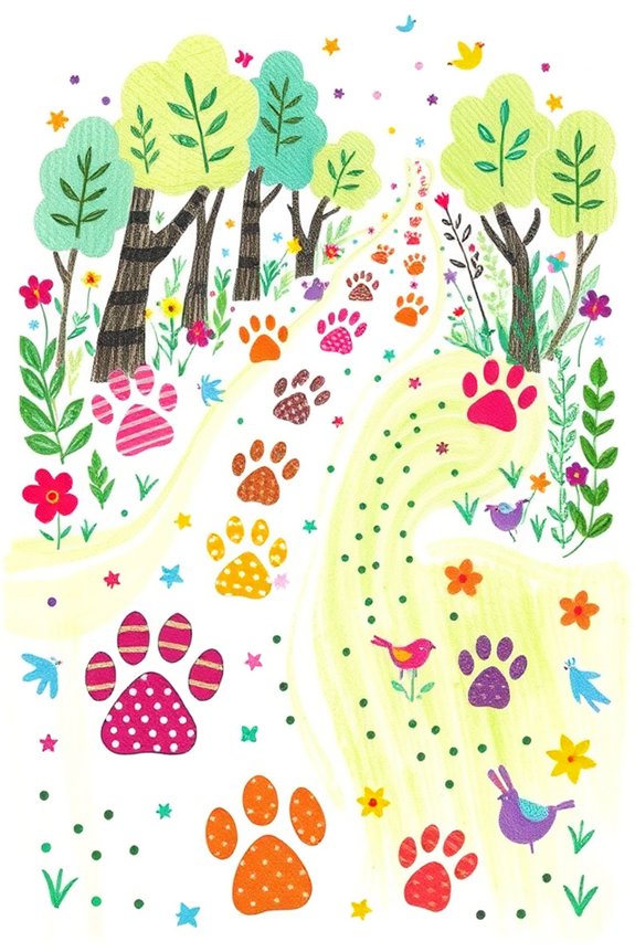 paw prints and footprints
