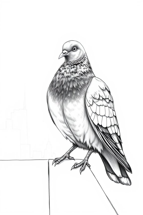 pigeon sketch for artists