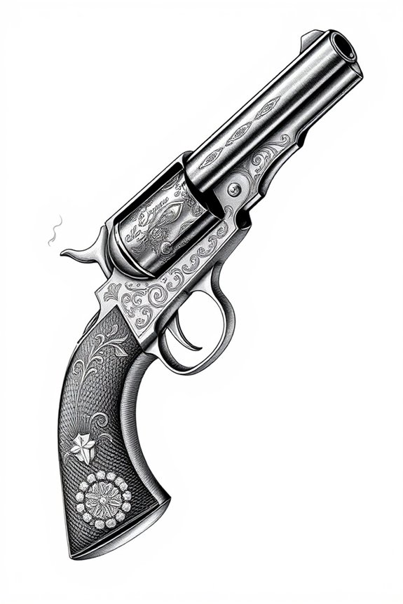 pistol drawing contrast project