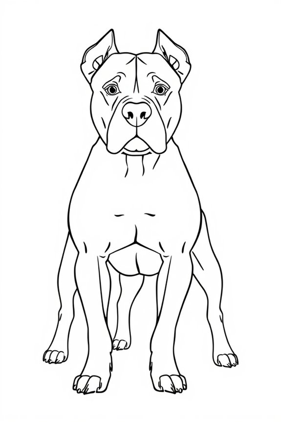 pitbull outline drawing project