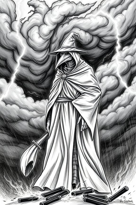 plague doctor facing adversity