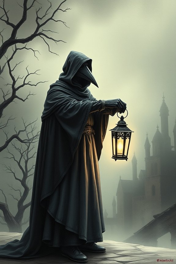 plague doctor lantern drawing