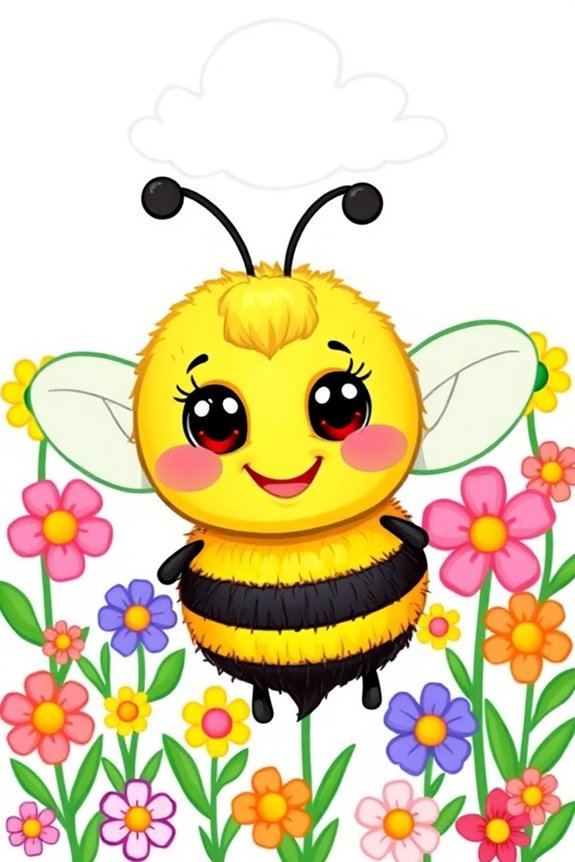 playful cartoon bumble bee