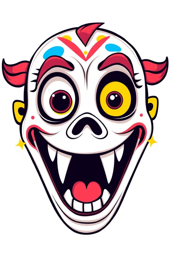 playful cartoon scream mask