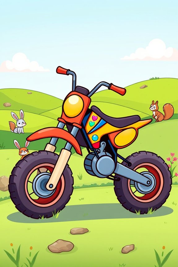 playful cute dirt bike