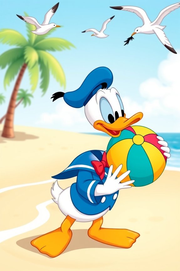 playful cute donald duck