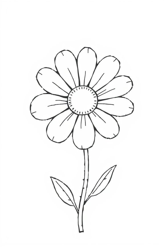 playful daisy flower drawing