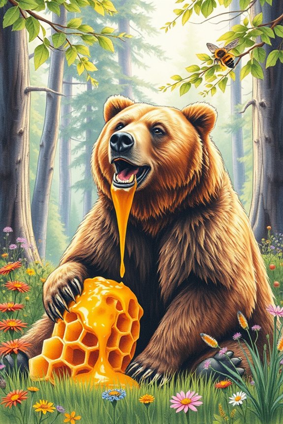 playful grizzly bear drawing